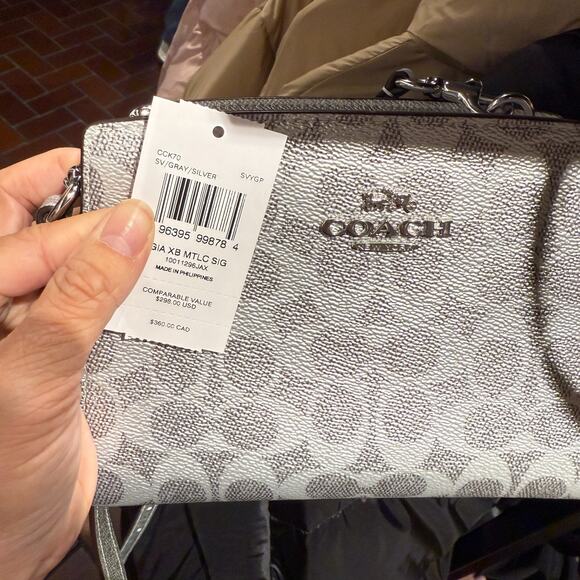 Coach Gia Crossbody Bag In Signature Canvas CCK70 Silver NWT - Picture 6 of 6